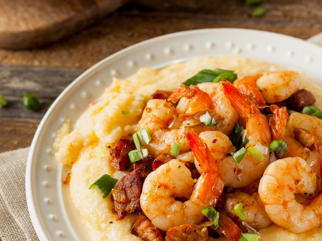 Homemade Shrimp and Grits with Pork and Cheddar