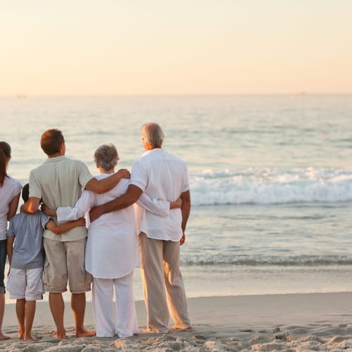 Beautiful family at the beach